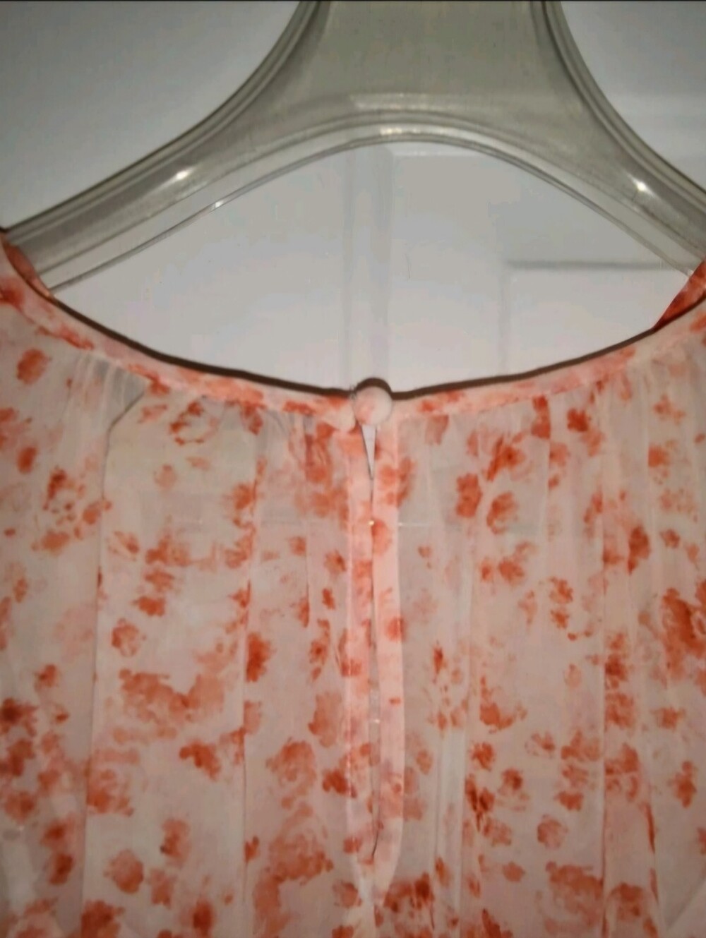 Vera Wang Peach Floral Sleeveless Midi Dress - Picture 10 of 10